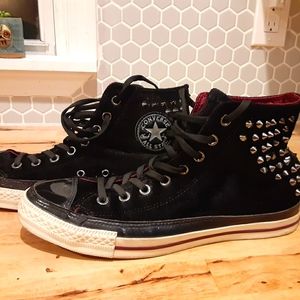 Converse velvet studded all-star shoes